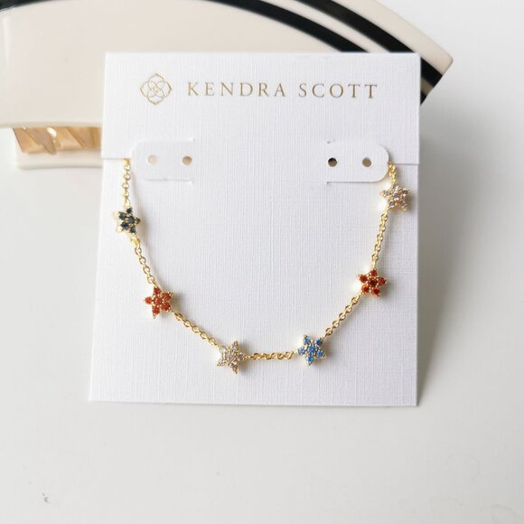 Kendra Scott Sierra Star Gold Crystal Strand Necklace - Picture 1 of 4